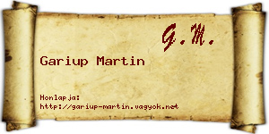 Gariup Martin névjegykártya
