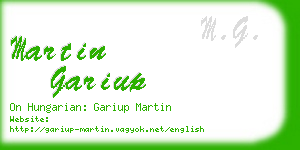 martin gariup business card